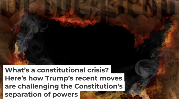 President Donald Trump’s various actions that appear to overstep the power of the executive office are creating what many legal scholars call a constitutional crisis. VladSt/DigitalVision Vectors via Getty Images
